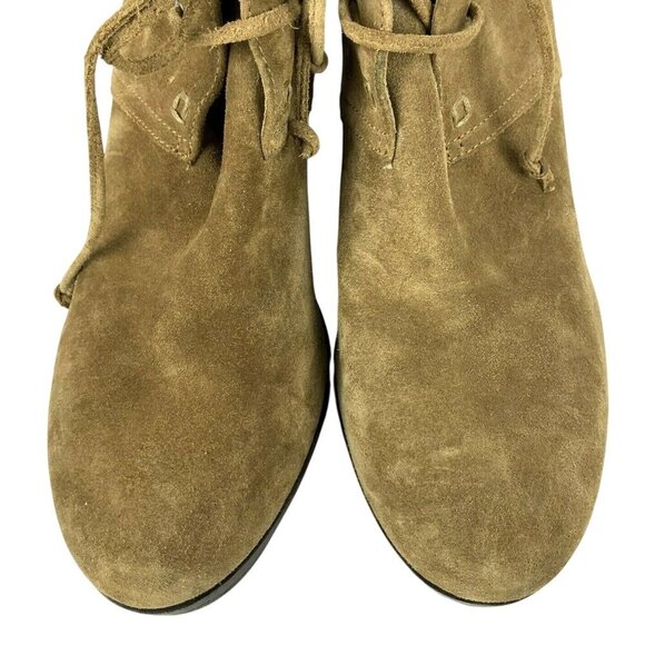 Via Spiga Womens Tan Suede Lace-Up Wedge Heel Booties Size 9.5 - Picture 6 of 12